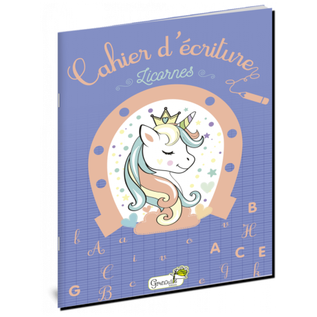 Cahier d'écriture : Licornes, Grenouille éditions