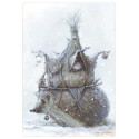 Carte Postale De Jean-Baptiste Monge, Hérisson Attelé à la Maison du Lutin