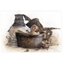 Carte Postale De Jean-Baptiste Monge, Écrivain dans son Bain