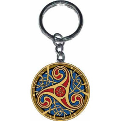 Porte-clef "Triskell bleu & rouge" de Sandrine Gestin (Coll. Celtic Sign)